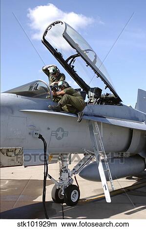 Marines run a systems test on an F/A-18 Hornet. View Large Photo Image Picture - Marines run a systems test on an F/A-18 Hornet.. Fotosearch