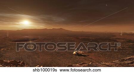 Stock Illustration - Mars Exploration Rover Spirit in Gusev Crater.. Fotosearch