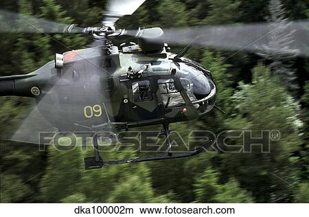 MBB Bo 105 helicopter of the Swedish Air Force. View Large Photo Image Picture - MBB Bo 105 helicopter of the Swedish Air Force.. Fotosearch