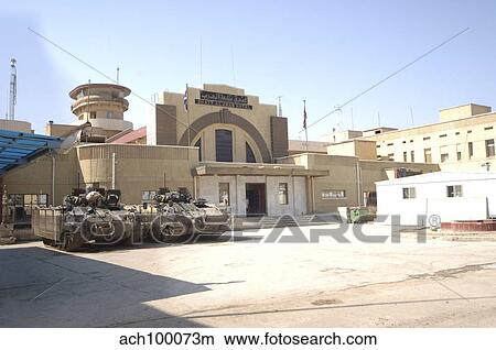 MCV-80 Warrior vehicles parked outside headquarters in Iraq. View Large Photo Image Picture - MCV-80 Warrior vehicles parked outside headquarters in Iraq.. Fotosearch