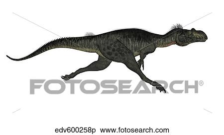 Megalosaurus dinosaur running, white background. View Large Illustration Stock Illustration - Megalosaurus dinosaur running, white background.. Fotosearch