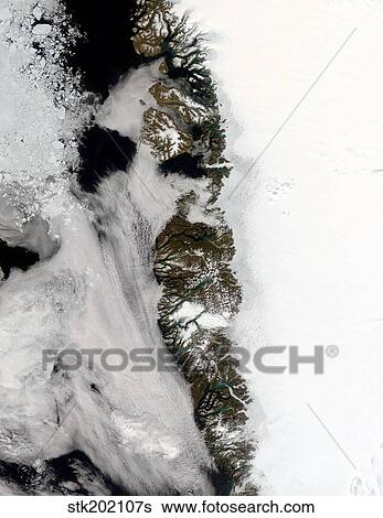 Stock Photograph - Meltwater ponds along Greenland West Coast.. Fotosearch