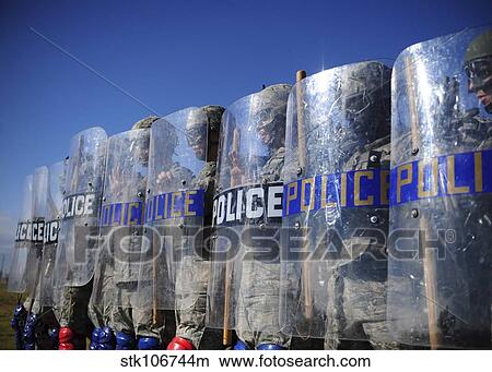 Picture - Members of the 9th Security Forces Squadron Bravo Flight stand at the ready.. Fotosearch
