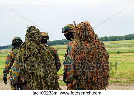 Members of the Special Forces Group of the Belgian Army. View Large Photo Image Picture - Members of the Special Forces Group of the Belgian Army.. Fotosearch