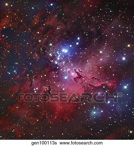 Messier 16, The Eagle Nebula in Serpens. View Large Photo Image Stock Photograph - Messier 16, The Eagle Nebula in Serpens.. Fotosearch