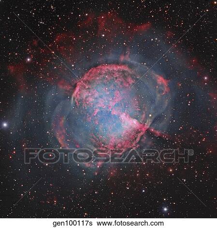 Messier 27, The Dumbbell Nebula. View Large Photo Image Stock Photograph - Messier 27, The Dumbbell Nebula.. Fotosearch