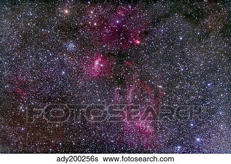 Messier 52 and the Bubble Nebula in Cassiopeia. View Large Photo Image Stock Photograph - Messier 52 and the Bubble Nebula in Cassiopeia.. Fotosearch