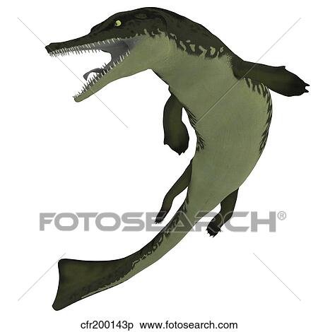Stock Illustration - Metriorhynchus, an extinct genus of crocodyliform from the Jurassic Period.. Fotosearch