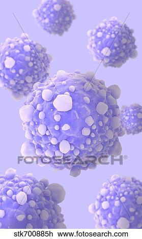 Drawing - Microscipic view of pancreatic cancer cells.. Fotosearch