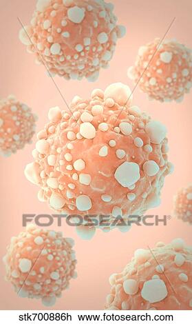 Drawing - Microscipic view of pancreatic cancer cells.. Fotosearch