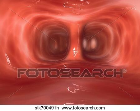 Drawing - Microscopic view inside the human lungs.. Fotosearch