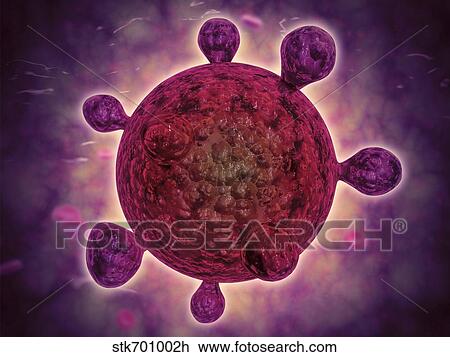 Drawing - Microscopic view of a microbe.. Fotosearch
