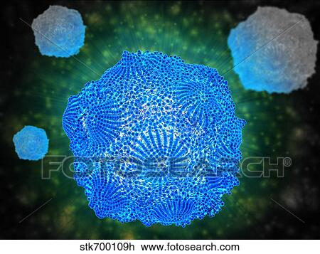 Drawing - Microscopic view of Canine Parvovirus.. Fotosearch