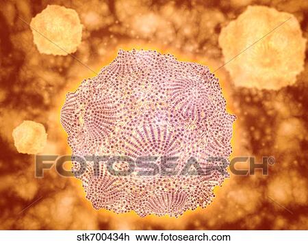 Microscopic view of Canine Parvovirus. View Large Illustration Drawing - Microscopic view of Canine Parvovirus.. Fotosearch