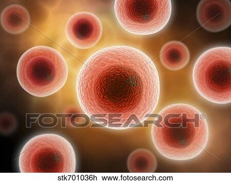 Drawing - Microscopic view of cell.. Fotosearch