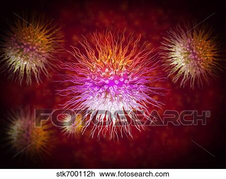 Drawing - Microscopic view of dendrimers.. Fotosearch