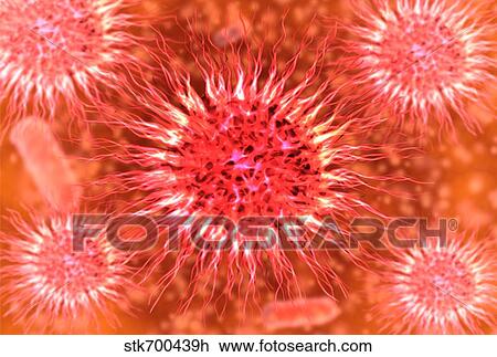 Drawing - Microscopic view of dendrimers.. Fotosearch