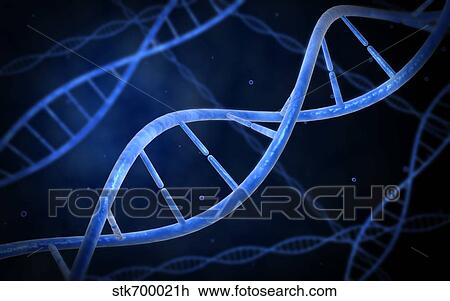 Drawing - Microscopic view of DNA.. Fotosearch