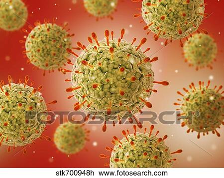 Microscopic view of herpes virus. View Large Illustration Drawing - Microscopic view of herpes virus.. Fotosearch
