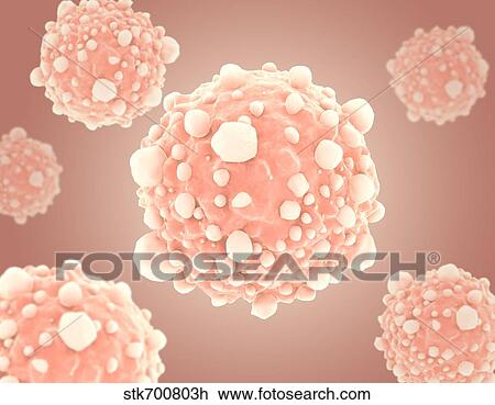 Drawing - Microscopic view of pancreatic cancer cell.. Fotosearch