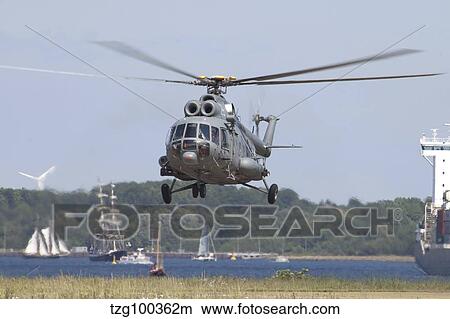 Picture - Mil Mi-8 helicopter of the Lithuanian Air Force in Kiel, Germany.. Fotosearch