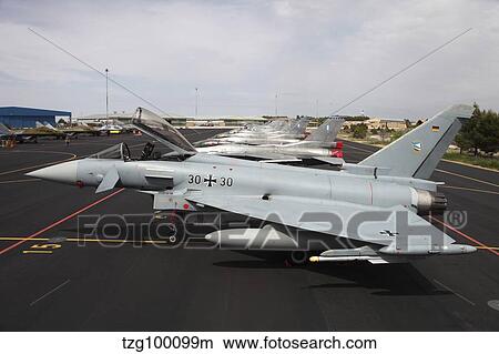 Picture - Military aircraft parked on the ramp at Albacete Airfield, Spain.. Fotosearch