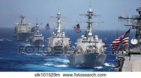 Military ships in formation at sea during Exercise Valiant Shield 2006. View Large Photo Image Picture - Military ships in formation at sea during Exercise Valiant Shield 2006.. Fotosearch