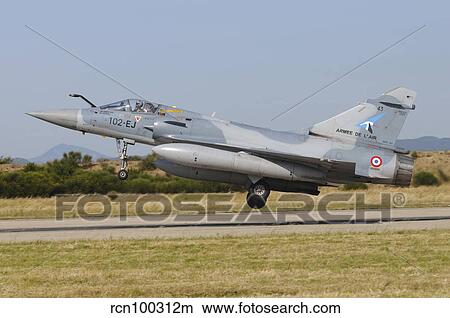 Mirage 2000C of the French Air Force landing at Orange-Caritat Air Base, France. View Large Photo Image Picture - Mirage 2000C of the French Air Force landing at Orange-Caritat Air Base, France.. Fotosearch