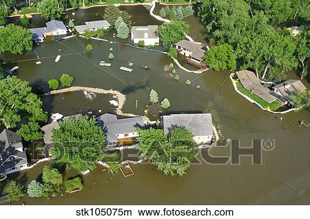 Missouri River encroaches on homes in Sioux City, Iowa. View Large Photo Image Picture - Missouri River encroaches on homes in Sioux City, Iowa.. Fotosearch