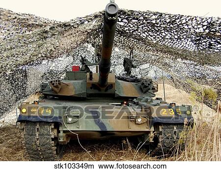 Mock aggressors from Republic of Korea Marine Corps prepare their tank. View Large Photo Image Picture - Mock aggressors from Republic of Korea Marine Corps prepare their tank.. Fotosearch
