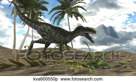 Monolophosaurus dinosaur in a prehistoric environment. View Large Illustration Stock Illustration - Monolophosaurus dinosaur in a prehistoric environment.. Fotosearch