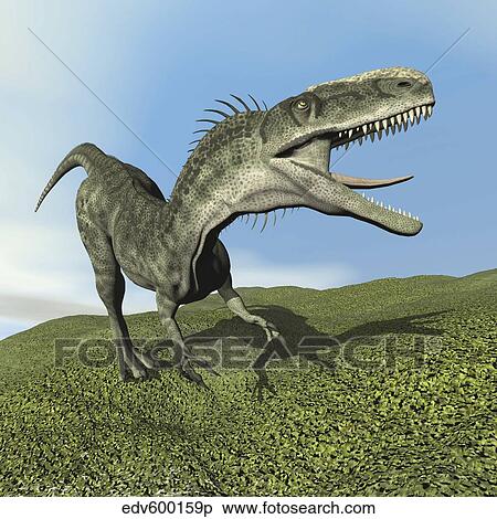 Monolophosaurus dinosaur. View Large Illustration Stock Illustration - Monolophosaurus dinosaur.. Fotosearch