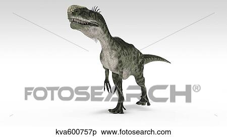 Monolophosaurus dinosaur, white background. View Large Illustration Stock Illustration - Monolophosaurus dinosaur, white background.. Fotosearch
