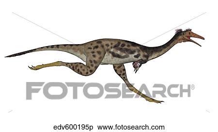 Mononykus dinosaur running. View Large Illustration Stock Illustration - Mononykus dinosaur running.. Fotosearch