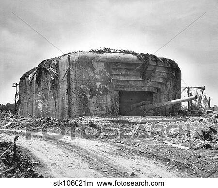 Monster Nazi gun battery silenced in France. View Large Photo Image Picture - Monster Nazi gun battery silenced in France.. Fotosearch