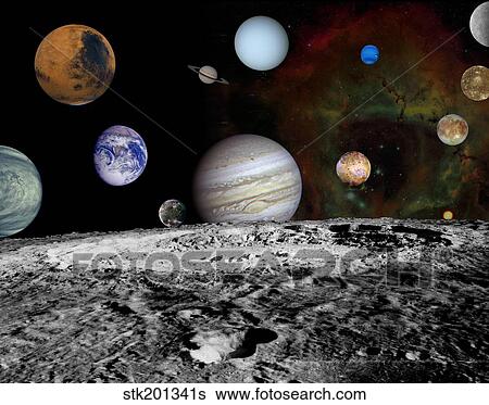 Montage of the planets and Jupiter's moons. View Large Photo Image Stock Photograph - Montage of the planets and Jupiter's moons.. Fotosearch