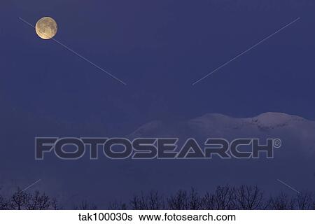 Moon at Dawn View Large Photo Image Stock Photograph - Moon at Dawn. Fotosearch