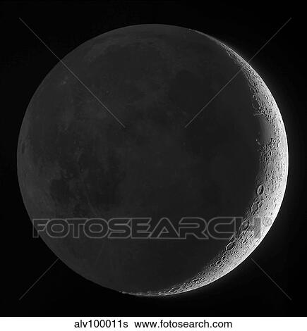 Moon with earthshine View Large Photo Image Stock Photograph - Moon with earthshine. Fotosearch