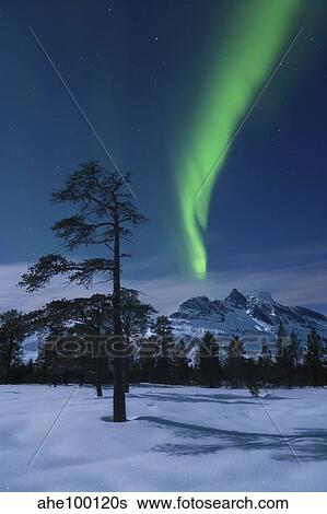 Moonlight and aurora over Nova Mountain Wilderness, Norway. View Large Photo Image Stock Photograph - Moonlight and aurora over Nova Mountain Wilderness, Norway.. Fotosearch