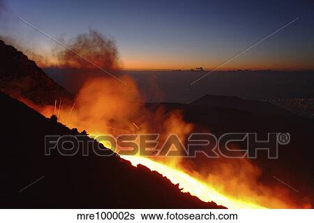 Mount Etna lava flow in morning dawn, Sicily, Italy. View Large Photo Image Stock Photograph - Mount Etna lava flow in morning dawn, Sicily, Italy.. Fotosearch