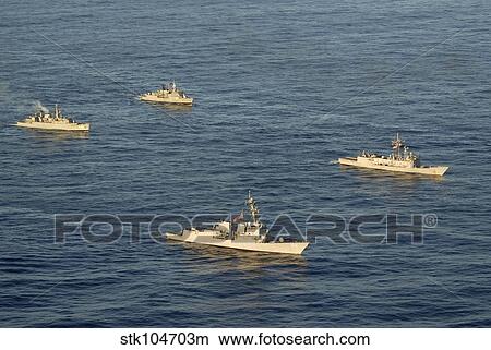 Multinational Navy ships move into formation during UNITAS 52 in the Atlantic Ocean. View Large Photo Image Picture - Multinational Navy ships move into formation during UNITAS 52 in the Atlantic Ocean.. Fotosearch