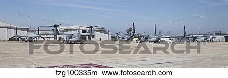 MV-22 Osprey aircraft on the flight line at Marine Corps Air Station Miramar. View Large Photo Image Picture - MV-22 Osprey aircraft on the flight line at Marine Corps Air Station Miramar.. Fotosearch
