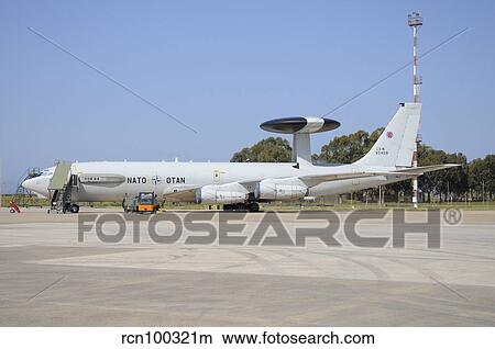 NATO E-3A AWACS at Trapani Airbase, Sicily. View Large Photo Image Picture - NATO E-3A AWACS at Trapani Airbase, Sicily.. Fotosearch