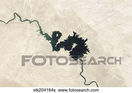 Natural color image of Qadisiyah Reservoir in Iraq. View Large Photo Image Stock Photograph - Natural color image of Qadisiyah Reservoir in Iraq.. Fotosearch