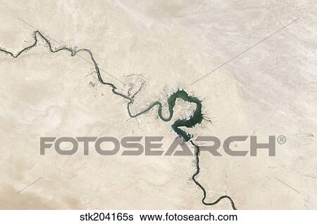 Natural color image of Qadisiyah Reservoir in Iraq. View Large Photo Image Stock Photograph - Natural color image of Qadisiyah Reservoir in Iraq.. Fotosearch