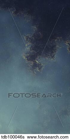 Stock Illustration - Nebula glows gently with shades of blue and green.. Fotosearch