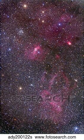 Nebulosity around the open cluster Messier 52, including the Bubble Nebula. View Large Photo Image Stock Photograph - Nebulosity around the open cluster Messier 52, including the Bubble Nebula.. Fotosearch