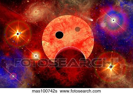 New star formation in a vast gaseous nebula. View Large Illustration Stock Illustration - New star formation in a vast gaseous nebula.. Fotosearch