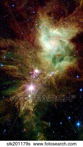 Newborn stars in the Christmas Tree cluster. View Large Photo Image Stock Photograph - Newborn stars in the Christmas Tree cluster.. Fotosearch