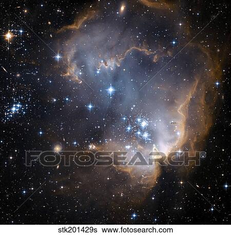 Newly formed stars in the center of a star-forming region in the Small Magellanic Cloud. View Large Photo Image Stock Photograph - Newly formed stars in the center of a star-forming region in the Small Magellanic Cloud.. Fotosearch